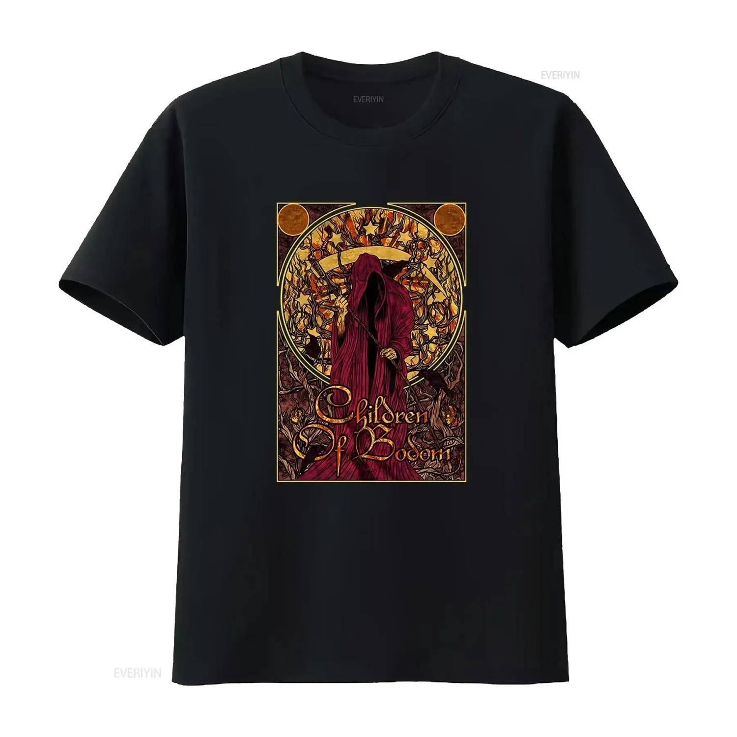 

children of bodom nouveau reaper slim fit T Shirt vintage Washed fashion designer clothes Stretched homme graphic Versatile S чёрный