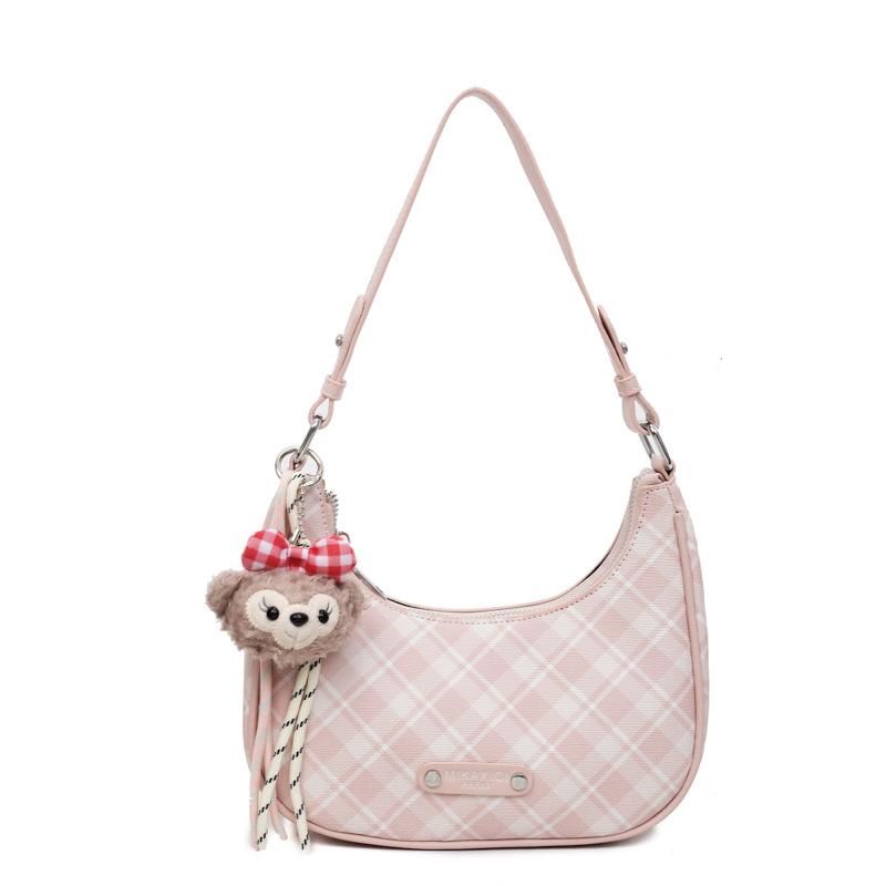 Fashion underarm bag women 2025 new retro plaid shoulder bag commuter messenger bag trendy dumpling bag