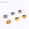 50pcs/Lot Brass 18K Gold Plated Pumpkin Spacer Beads DIY Bracelet Necklace Making Supplies Round Stripe Beads DIY Accessories