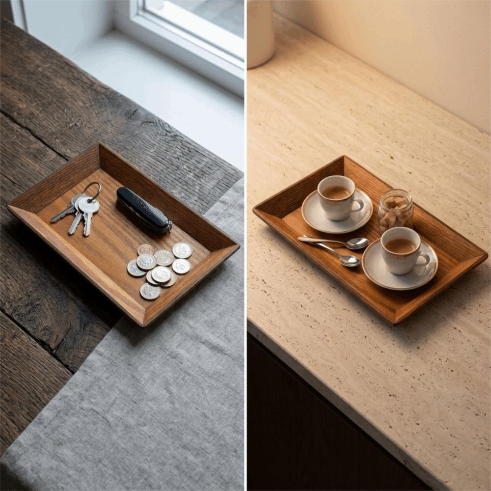 Solid Wood Cake Dessert Dish Anti-slip Edge Pastry Tray Easy To Move Snack Plate Food Serving
