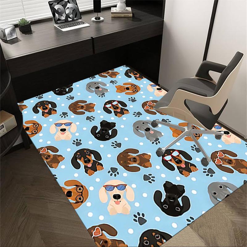 

1PC Dogs paw prints Non-Slip Floor carpet, suitable for Office, bedroomand playrooms. It can also be used as a sofa footrest cover-T87 60cm by 90cm