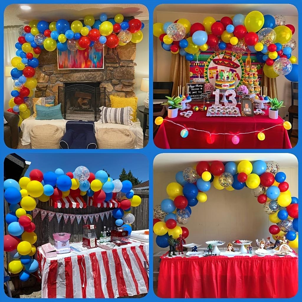 40pcs Red Yellow and Blue Balloon Combination Birthday Party, Interior Decoration, Room Decoration, Party Decoration