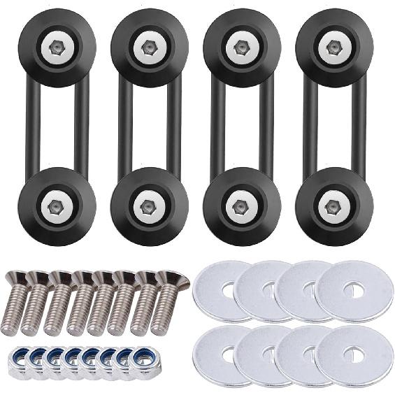 Bumper Quick Release Kit, 4 Sets Quick Release Bumper Clips Fasteners Band, Front Bumper & Rear Bumper Fender Repair Kit (Red) чёрный