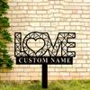 Customizable Vintage Metal Garden Sign Rustic Love Plaque Personalized Name Plate for Wedding Outdoor Decor Durable