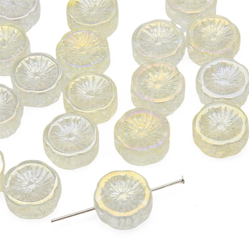 10Pcs Crystal Glass Beads Loose Spacer Hawaiian Flower Beads for Jewelry Making DIY Bracelet Necklace