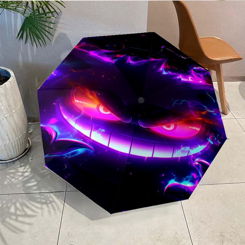 Ghost Haunting Glow Umbrella Folding umbrella, automatic umbrella 8-Frame for Travel, camping Use Gift for Halloween Christmas