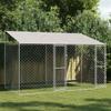 vidaXL Dog Cage with Roof Silver 400 X 200 X 256 Cm Steel and PE