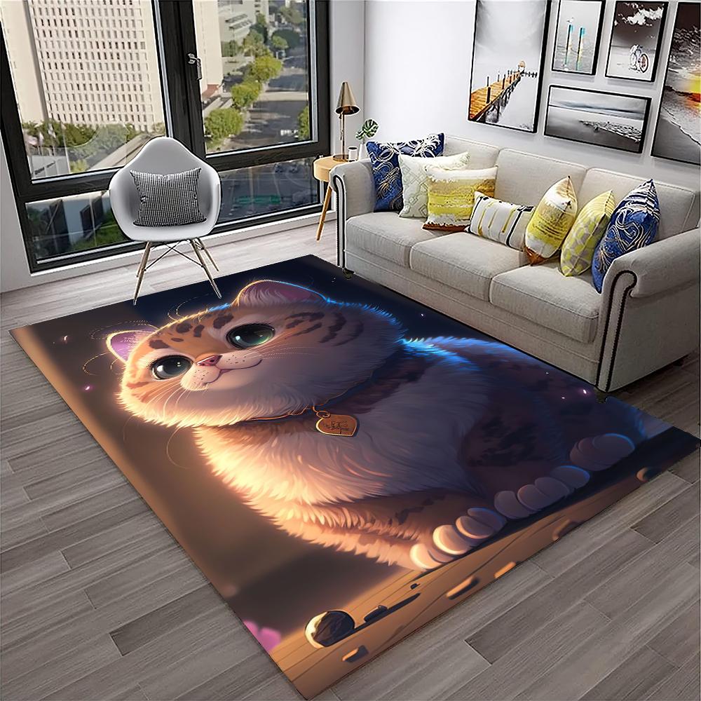 Schattige lapjeskat, Garfield-kat, Pers, Ragdoll Cartoon Tapijt Vloerkleed voor Huis Woonkamer Slaapkamer Bank Deurmat Decor, kind Antislip