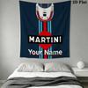 Martini Racing Benutzerdefinierter Name Wandteppich Ästhetischer Wandbehang Bedruckter Stoffdecke Dekorative Wandteppiche für Schlafzimmer Wohnzimmer Heimdekoration