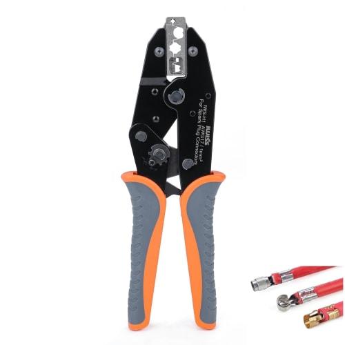 IWISS Spark Plug Connector, Plug Cord, Plug Cable, IG Connector for Spark Plug Cord, Crimping Pliers, IWS-H1