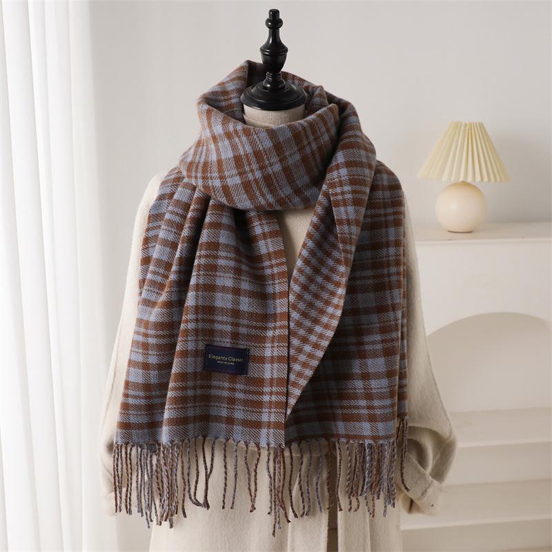Luxury  Classic England Style Women Scarf Fashion Stripe Plaid Scarves Tassel Shawls Pashmina Lady Wrap Poncho Stoles