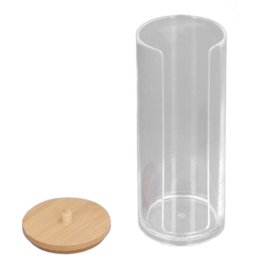 Transparent Makeup Cotton Swabs Holder PS Cosmetic Pads Container Cotton Rounds Holder  Bathroom