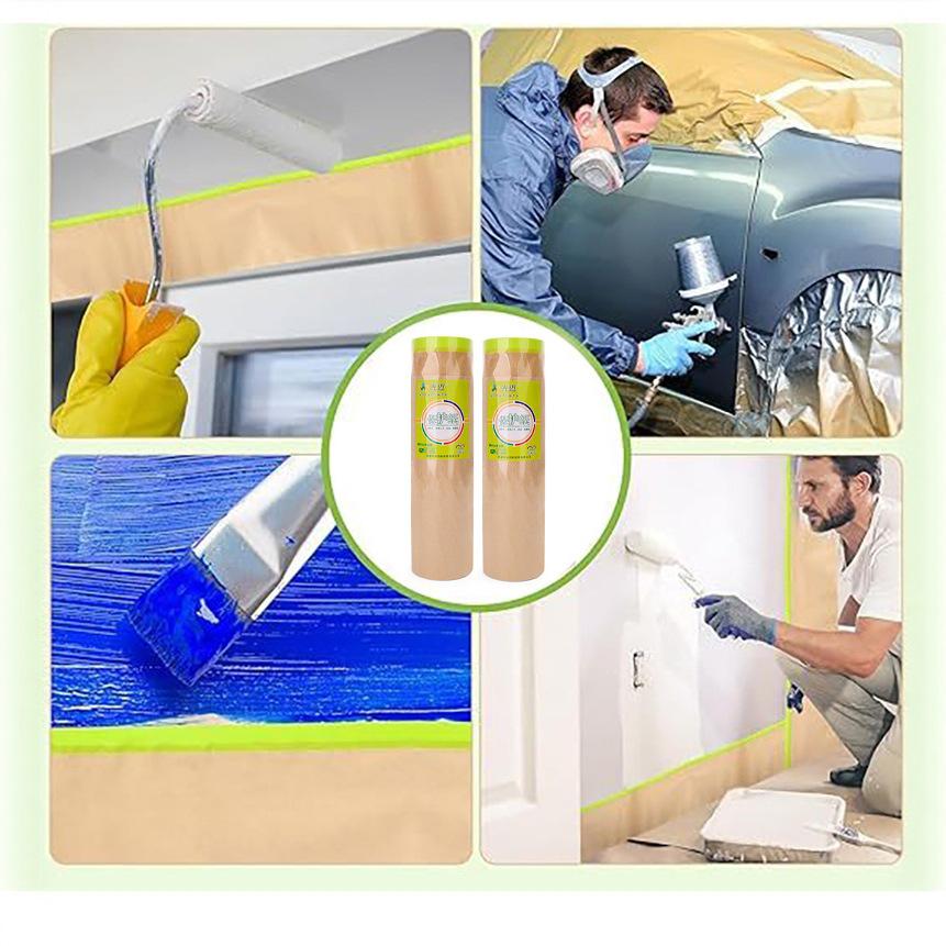 Masking Protection Paper for Car Spray Painting with Anti-Penetration Kraft Film