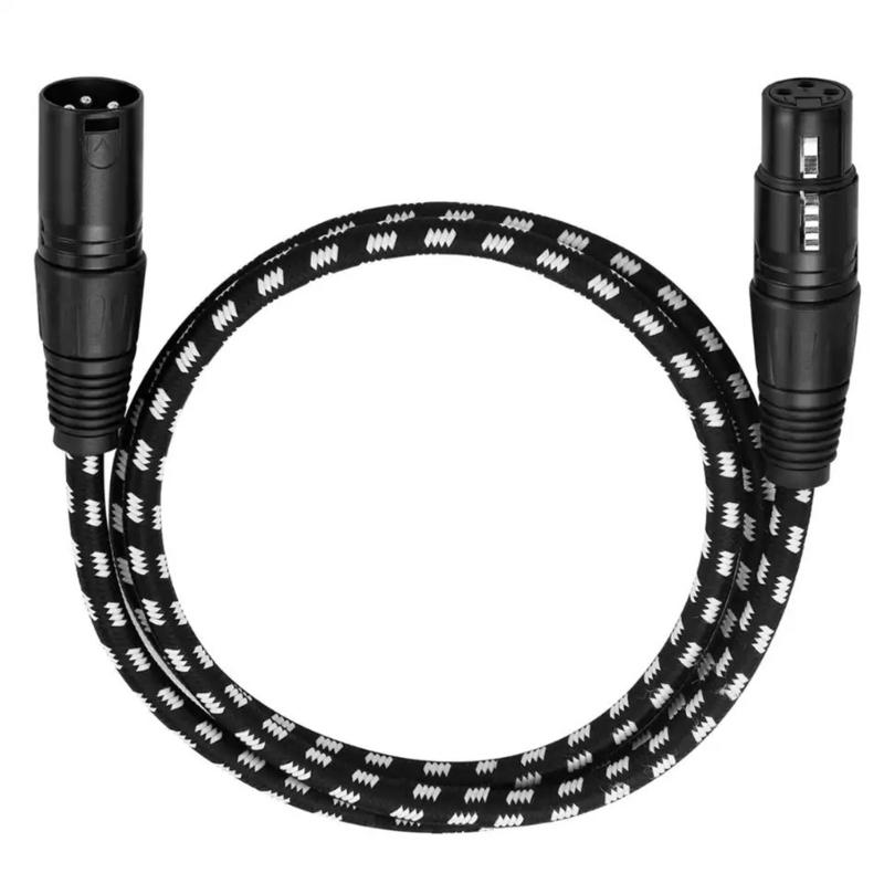

1m/2m Audios Interface Braided Cable Audios Cable for Studio Audios Recording 3 Pin Male to Female Microphone Cord