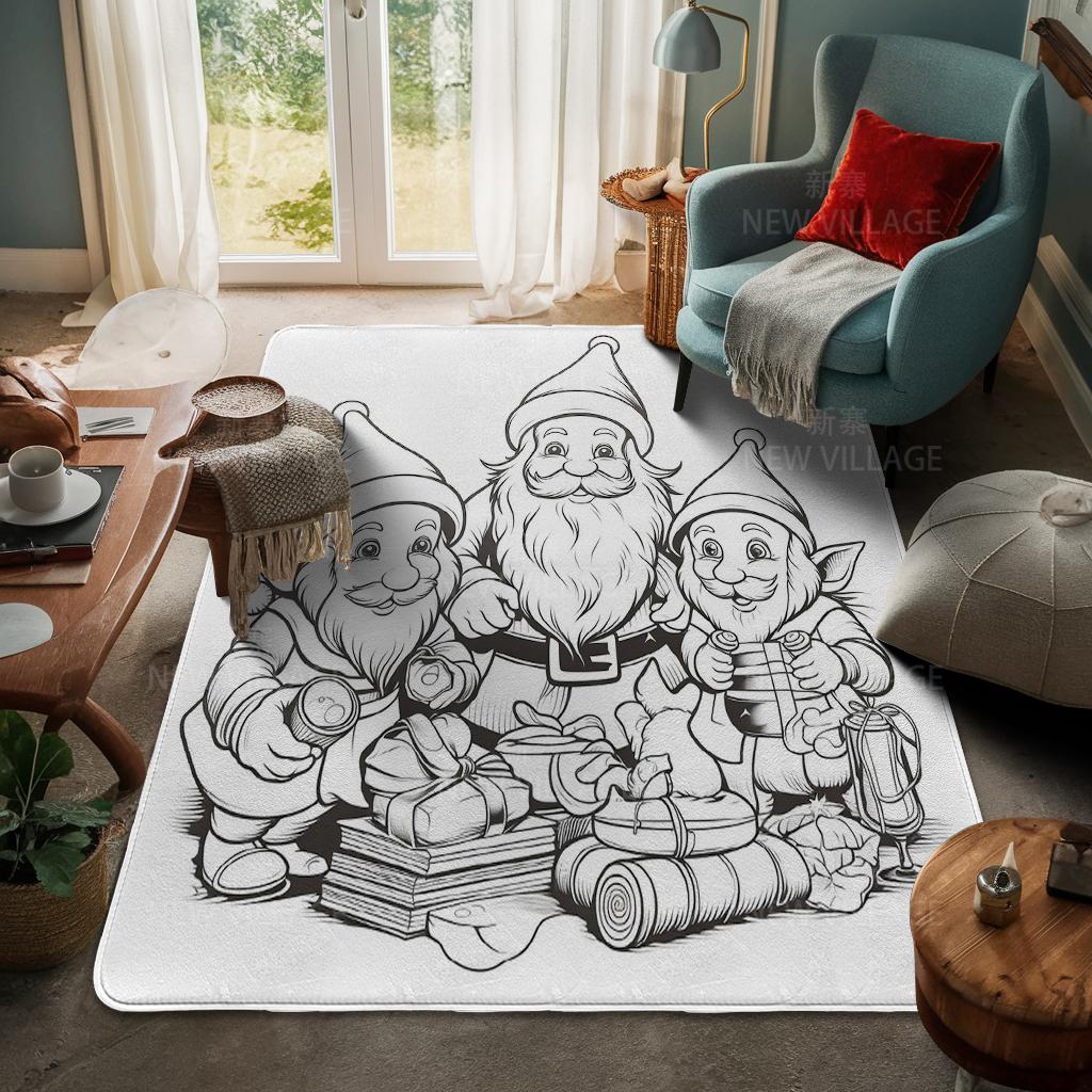 House Entrance Carpet Home Door Mat Living Room Bath Foot Bathroom Non-slip Water Absorption Rugs Bath Merry Christmas Winter