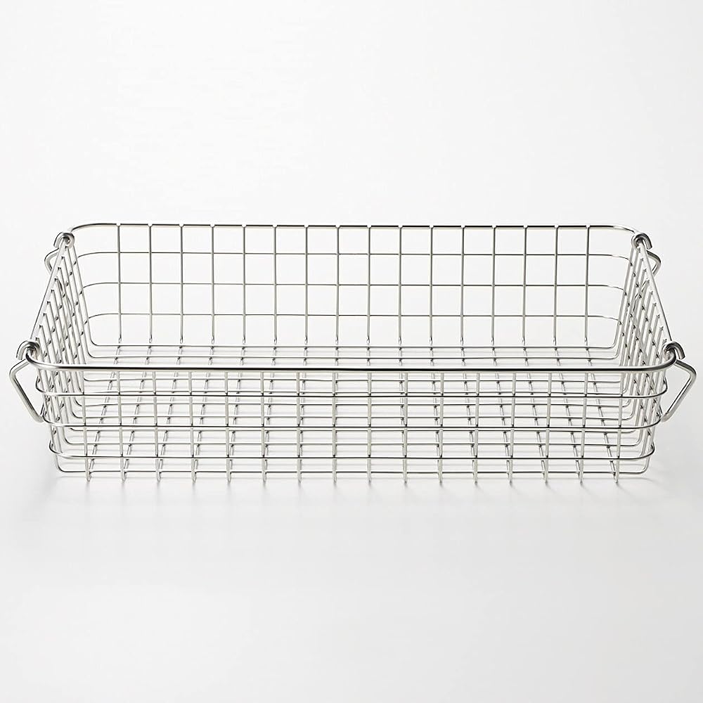 MUJI Stainless Steel Wire Basket 2, Approx. W37 x D26 x H8cm, 44831748, Gray