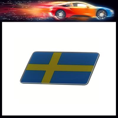 Premium Schweden Nationalflagge für Laptop Wand SUV Geländewagen Motorhaube Kotflügel Kofferraum Heckaufkleber Emblem Abzeichen Aufkleber