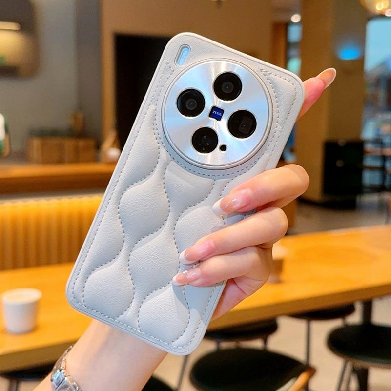 Small Fragrance Leather Grain Lens Full coverage Protection Case For VIVO X300 Pro X300 X200 Ultra X200s 200 pro mini X100 Cover vivo X300 Pro