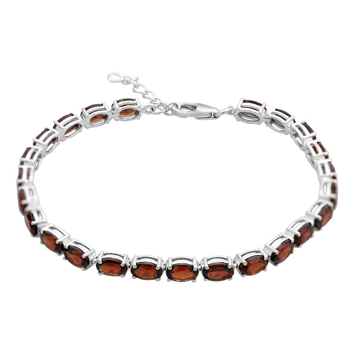 

Серебряный браслет с натуральным гранатом 12.9ct, вес изделия 8,48 гр (2163039) 17-20cm темні цукерки apple червоний колір