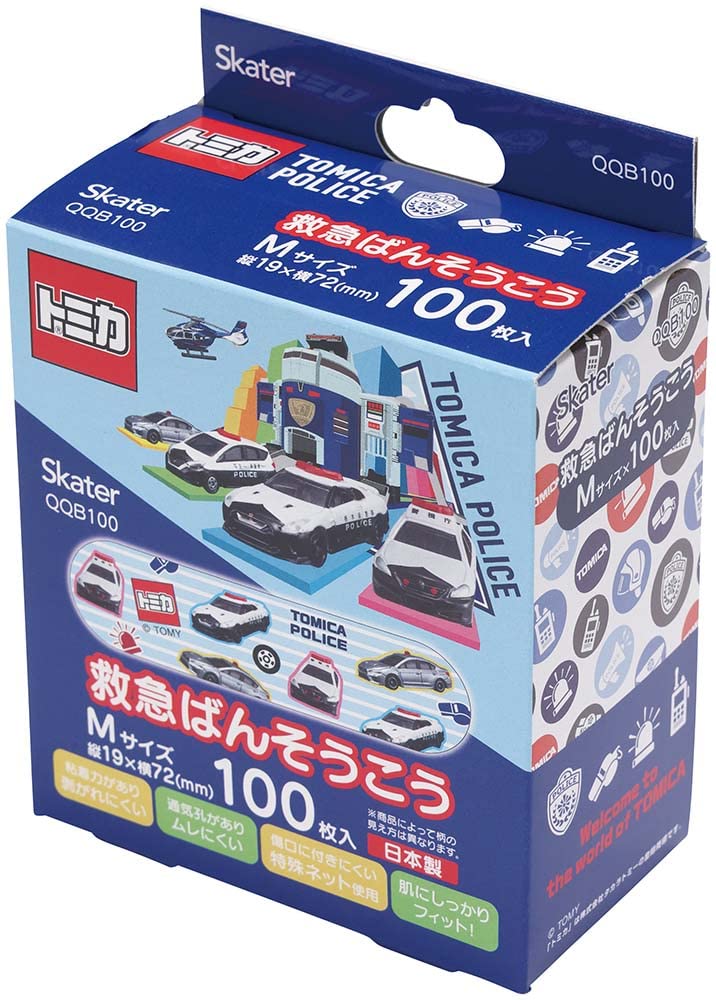 Skater First Aid Extra 100 Made in Bandages, Medium, Quantity, Bandages, Tomica, Japan, QQB100-A