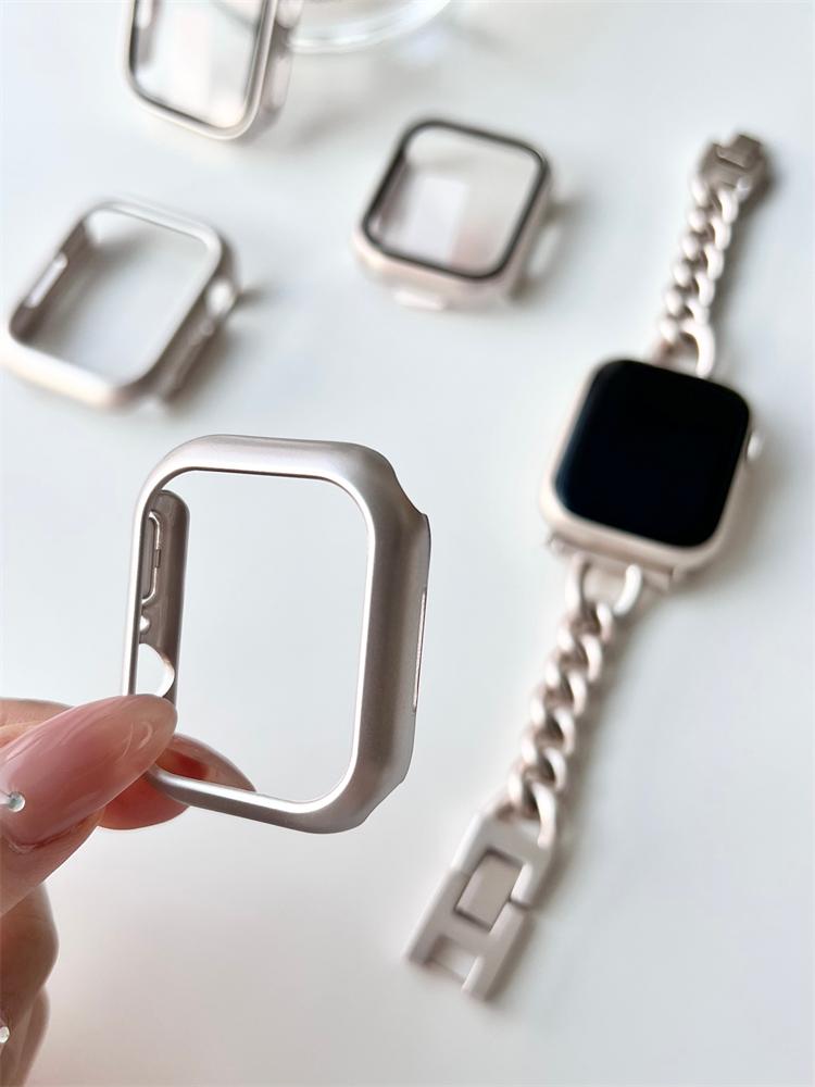 Starlight Bumper Hard Case+Glass For Apple Watch 11 10 42 46mm 9 8 7 41mm 45 Ultra 3 2 1 49mm Film Cover For iwatch 6 SE 40 44mm