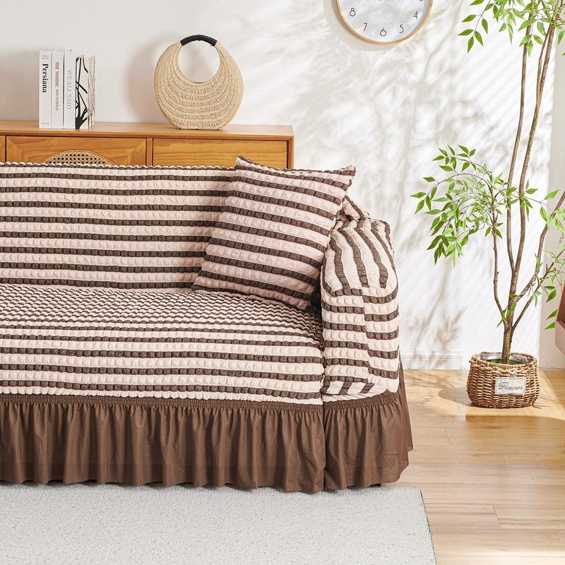 Seersucker Sofa Cover Universal All Inclusive Elastic Sofa Cushion Sofa Cover Cover All Seasons Universal Cover Cloth