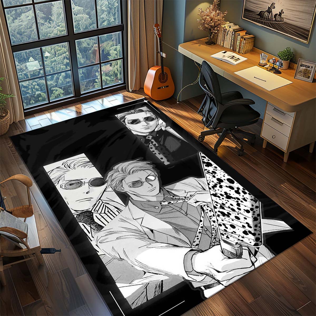 

Jujutsu Kaisen Rectangle Polyester Rug Anime Carpet Non Slip Living Room Bedroom Floor Mat 60x90cm