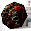 1pc Skulls in Bloom Automatic Opening and Closing Umbrella, Lightweight 3-Fold, With Cute Cartoon Characters, Suitable for Home, Outdoor and Dail