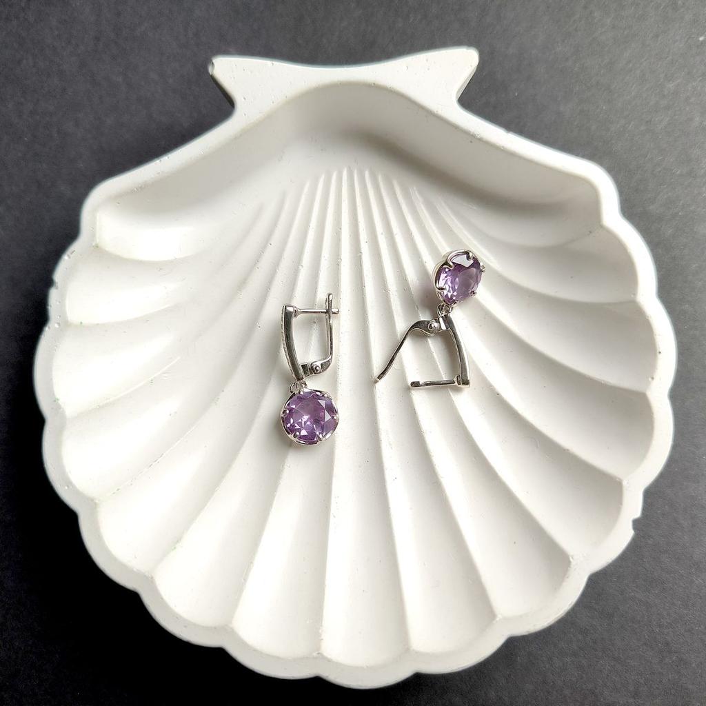 Cercei argintii cu alexandrit 7.403ct, fianite (2173892)