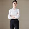 Women's Elegant V-Neck Long Sleeve Chiffon Blouse