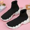 Elastic Socks Shoes Slip-on Casual Sneakers Women Walking Shoes Men High-top Leisure Shoes Knitted Platform Footwear Breathable