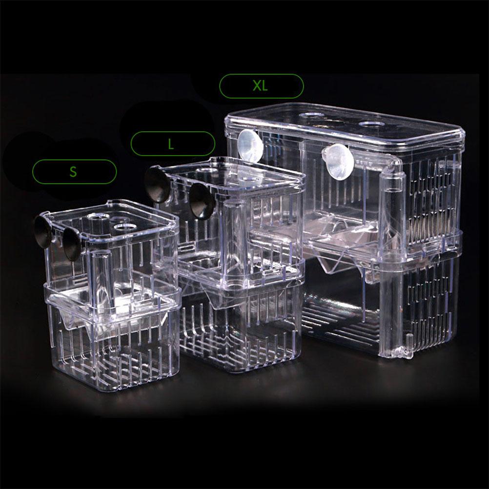 Acrylic Fish Breeding Aquarium Dual Layer Hanging Fry Baby Fish Hatchery Incubator Net Fish