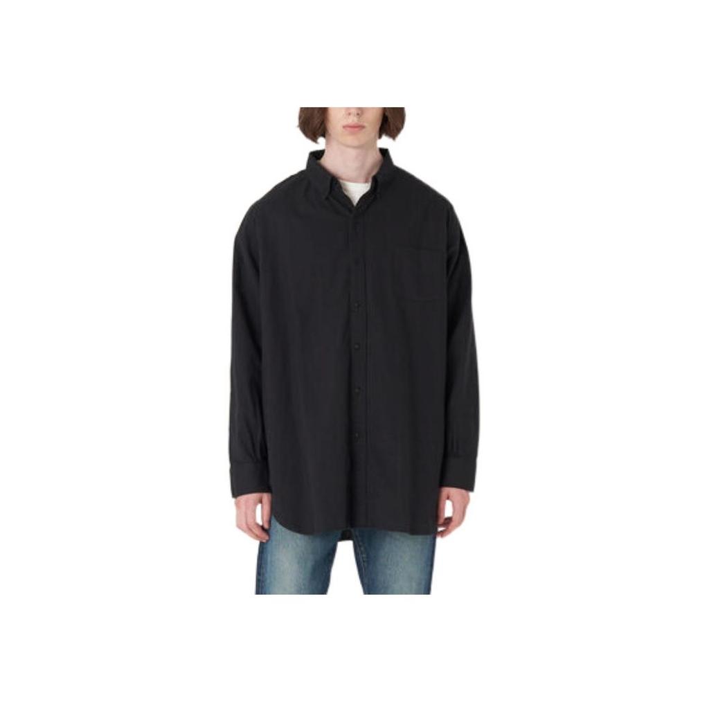 Levis Solid Color Button-Down Long Sleeve Shirt Men shirts Black A2176-0005
