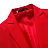 Formal Blazer Solid Color Turndown Collar One Button Four Seasons Slim Fit Pockets Suit Jacket for Wedding