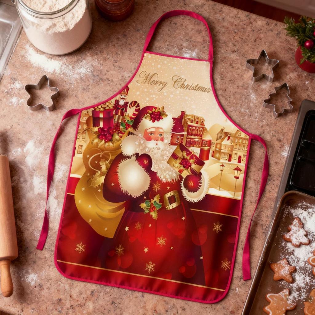 Fartuch kuchenny świąteczny wodoodporny - świąteczny fartuch do pieczenia i grillowania dla mężczyzn i kobiet, dekoracyjny ochronny śliniaczek dla piekarza