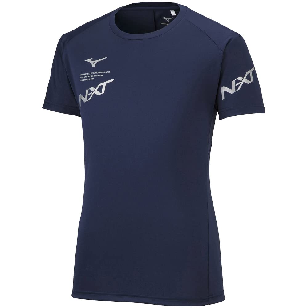 Mizuno Volleyball Practice Short Easy to Move Dress Navy x Size L N-XT Shirt, Sleeve, Moisture-Wicking, Quick-Drying, in, V2MA2007, Silver,