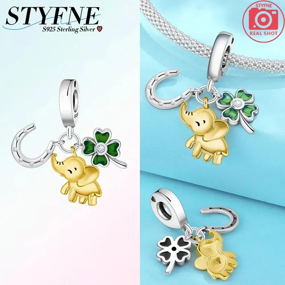 Women's Pendant Bead Component Copper Metal Elephant Charm Bead Component Compatible With Do It Yourself Bracelet High Quality Fine Jewelry Necklace