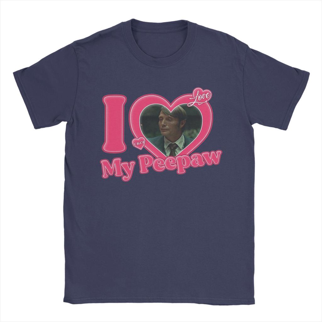 Herren T-Shirt Ich liebe meinen Peepaw Mads Mikkelsen Neuheit 100% Baumwolle T-Shirt Kurzarm T-Shirt Rundhals Kleidung Geschenkidee