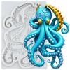Octopus Silicone Mold Octopus Fondant Molds Cake Decorating Tools Cupcake Topper Candy Sugar Craft Gum Paste Polymer Clay