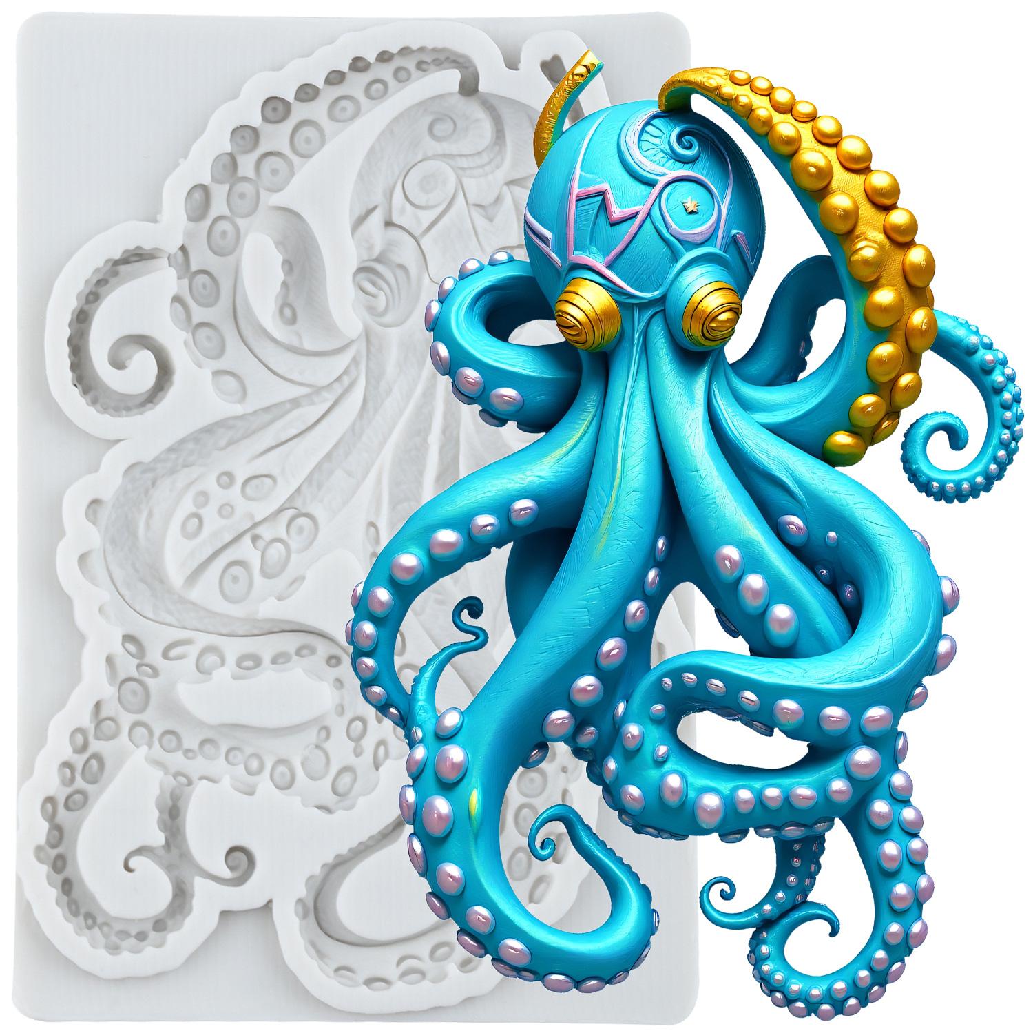 

Силиконовая форма Осьминог Формы для мастики Осьминог Инструменты для украшения торта Топпер для кекса Конфета Сахарная мастика Полимерная глина серый