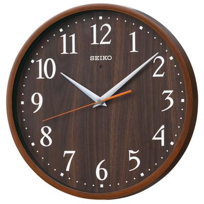 Reloj Seiko KX399B Natural Analógico de Pared con Grano de Madera Marrón Oscuro 300x45mm Diámetro Patrón Radio-Controlado,
