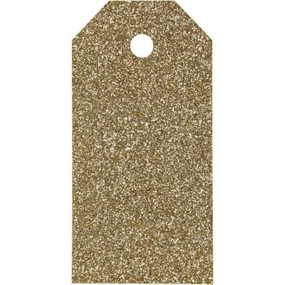 Glitter Gift Tags 5x10 Cm - Gold - 15 Pcs