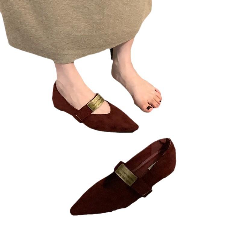 Korean Version of Temperament Versatile Single Shoes Women's 2025 Spring and Autumn New Inner Height Increase Small Fragrant Style Retro Shallow Mouth