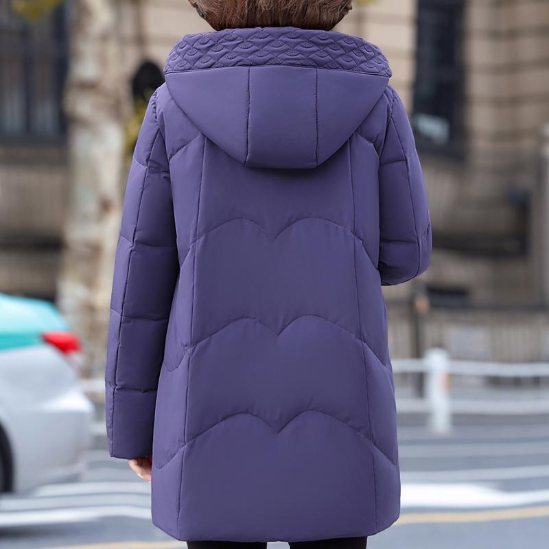 Middle Age Women Winter Down Coats Vintage Parkas Hooded Plus Size Elegant Thick Warm Down Jackets Woman Outerwears