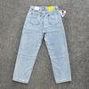 RogueWave Streetwear Jeans Y2K Gothic Hip Hop Cartoon Embroidery Retro Blue Baggy Jeans Pants Womens Mens Wide Leg Trouser