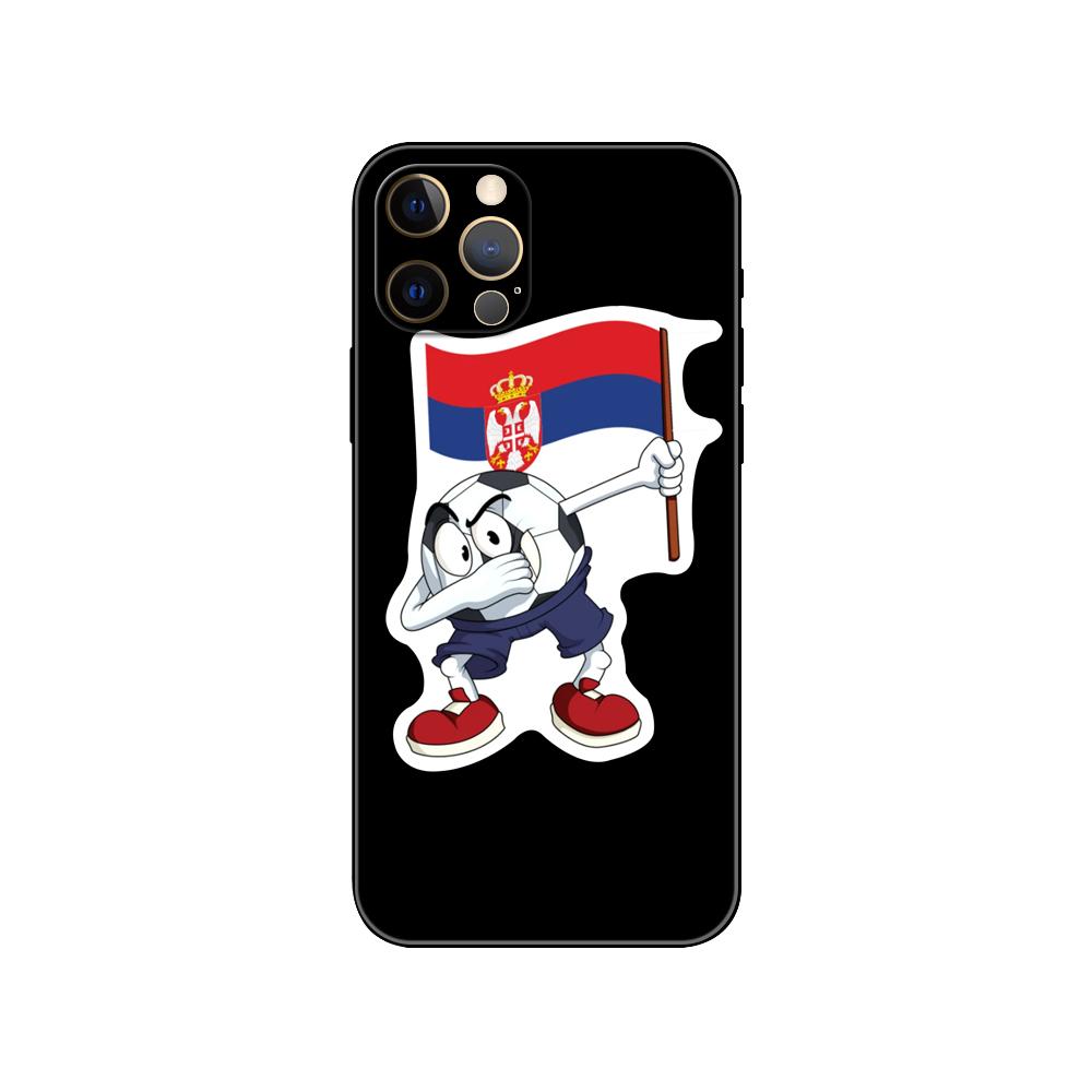 Serbia Flag Phone Case for Iphone 14 Se 6 6s 7 8 Plus X 10 XR XS 11 12 13 Mini Pro MAX Black Tpu Back Cover