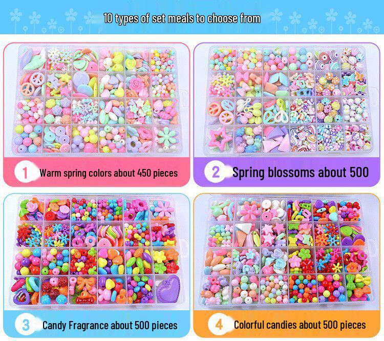Acrylic Educational DIY Bracelet & Necklace Beading Kit for Girls