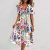 2024 V-Neck Floral Print Casual Loose Dress - New Hot Selling Comfortable Design
