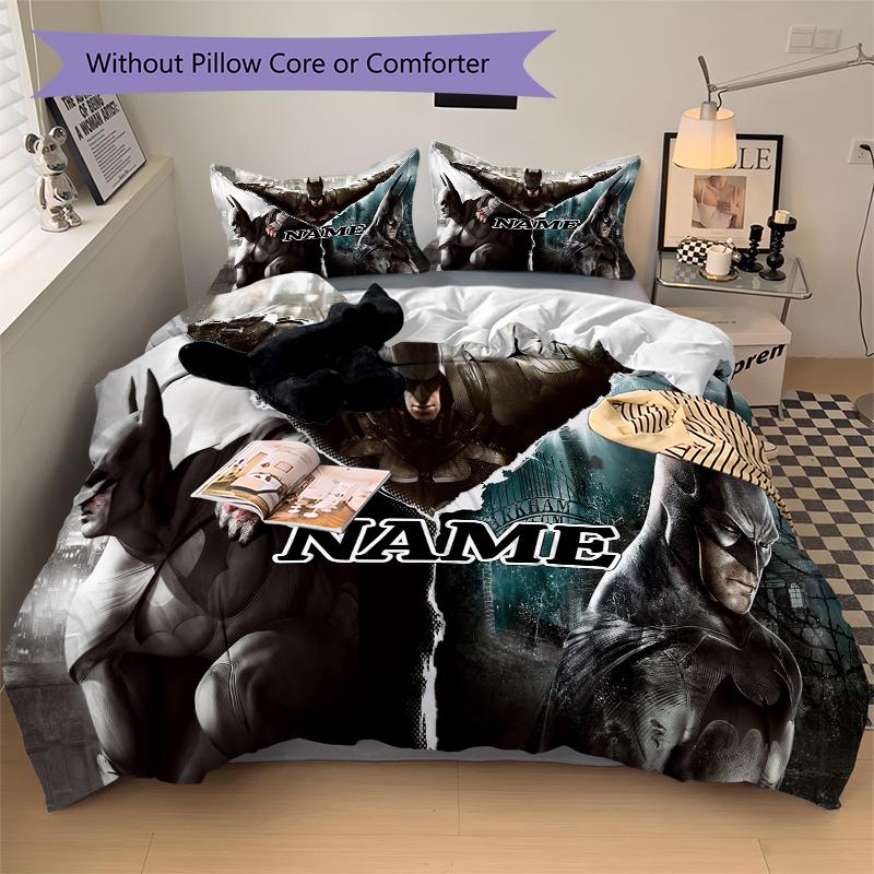 Custom Textile Superhero Compilation Bedding 3 Piece Set HD Print Duvet Cover Pillowcases for Teens Adult Bedroom Decoration