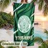 Beach Towel Celtic FC Print Custom Name Text Soft Towel for Swimming Pool